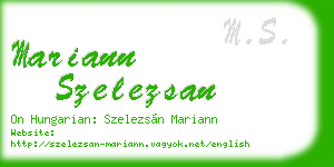 mariann szelezsan business card
